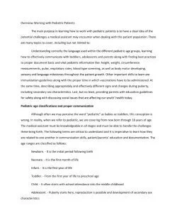 Overview Working with Pediatric Patients