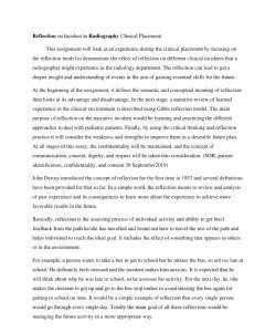 Reflection on Incident in Radiography Clinical Placement 