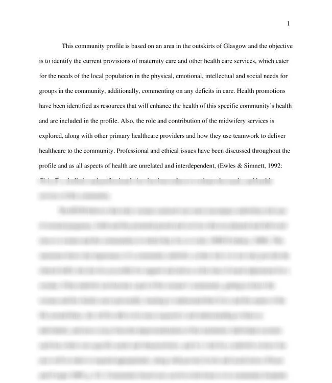 A Midwifery Community Profile Health And Social Care Essay_thumb-0.jpg