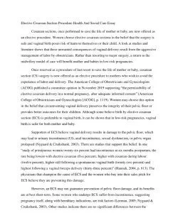 Elective Cesarean Section Procedure Health And Social Care Essay 