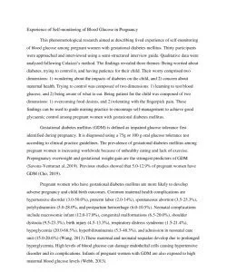 Experience of Self-monitoring of Blood Glucose in Pregnancy