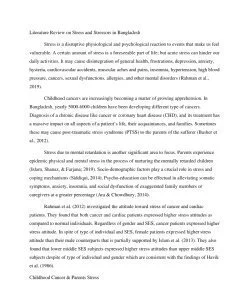 Literature Review on Stress and Stressors in Bangladesh 