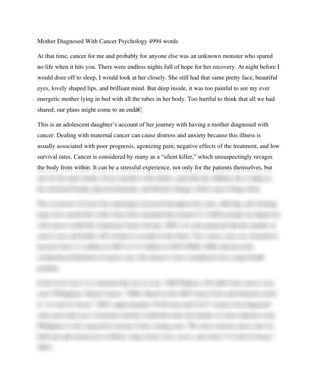 Mother Diagnosed With Cancer Psychology 4994 words_thumb-0.jpg