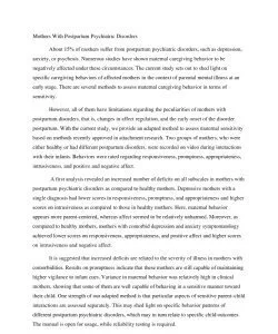 Mothers With Postpartum Psychiatric Disorders 