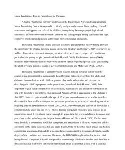 Nurse Practitioner Role in Prescribing for Children 
