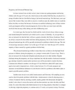 Pregnancy and Advanced Maternal Age 