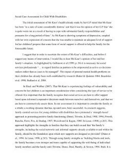 Social Care Assessment for Child With Disabilities