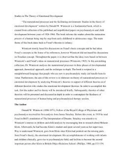 Studies in The Theory of Emotional Development 