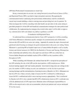 LPN Inter-Professional Communication in Acute Care