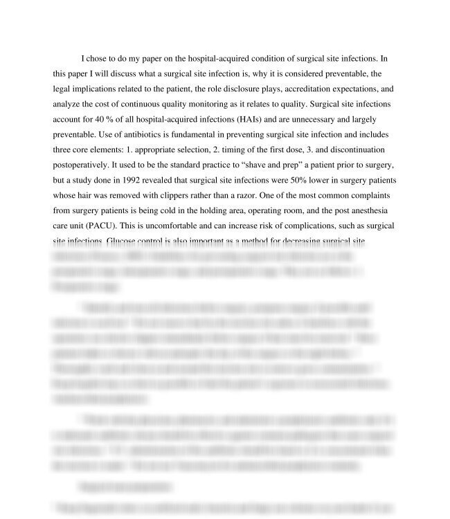 Surgical Site Infections 