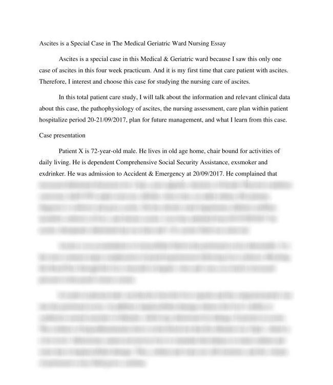 Ascites is a Special Case in The Medical Geriatric Ward Nursing Essay _thumb-0.jpg