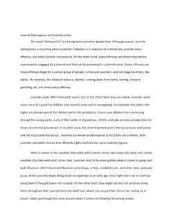  Juvenile Delinquency and Juvenile Crime