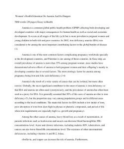 Women’s Health Education On Anemia And Its Dangers Anemia is a common global public health problem (GPHP) affecting both developing and developed countries with major consequences for human health as