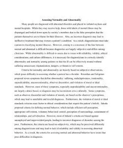 Assessing Normality and Abnormality