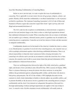 Breaching Confidentiality in Counseling Minors
