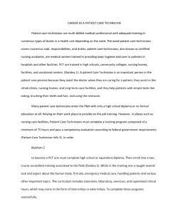 CAREER AS A PATIENT CARE TECHNICIAN