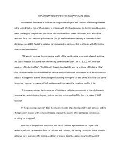 IMPLEMENTATION OF PEDIATRIC PALLIATIVE CARE 3000W