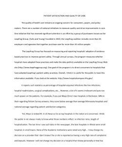 PATIENT SATISFACTION AND QUALITY OF CARE