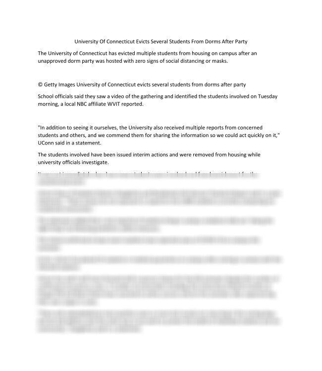 University Of Connecticut Evicts Several Students From Dorms After Party_thumb-0.jpg