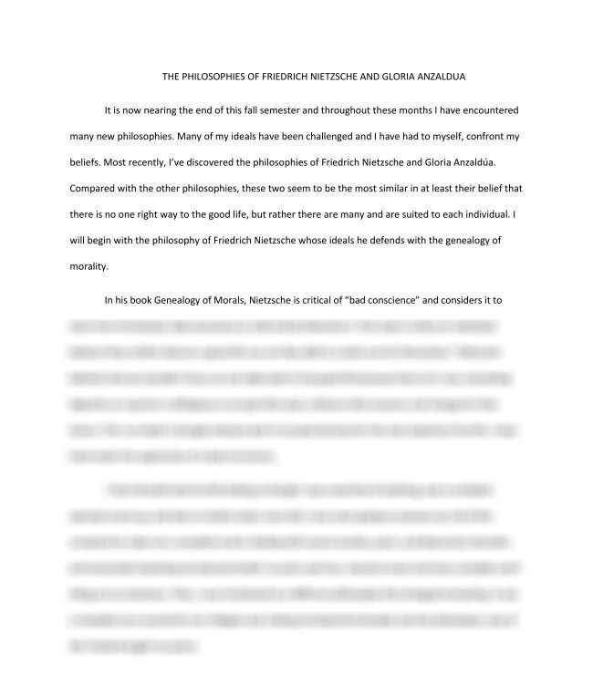 THE PHILOSOPHIES OF FRIEDRICH NIETZSCHE AND GLORIA ANZALDUA 1_thumb-0.jpg