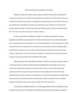 Mathematical Analysis of Goldbach’s Speculation 2013 Although Analysis Andrew At Ben Conjecture Conjecture. Essentially, Fermat’s Goldbach Goldbach’s Green If In It Last Little Many New Prime So, Spec