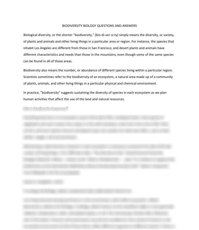 BIODIVERSITY BIOLOGY QUESTIONS AND ANSWERS_thumb-0.jpg