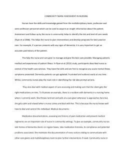 COMMUNITY NURSE ASSESSMENT IN NURSING