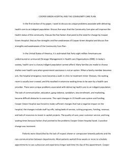 COOPER GREEN HOSPITAL AND THE COMMUNITY CARE PLAN