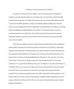 Nursing Care in Rural Communities Pre-COVID-19