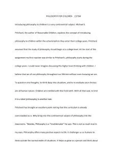 PHILOSOPHY FOR CHILDREN    1373W