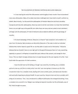 THE PHILOSOPHIES OF FRIEDRICH NIETZSCHE AND GLORIA ANZALDUA