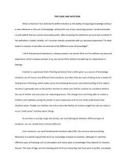 TOK LOGIC AND INTUITION