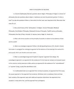 WHAT IS PHILOSOPHY OF RELIGION 