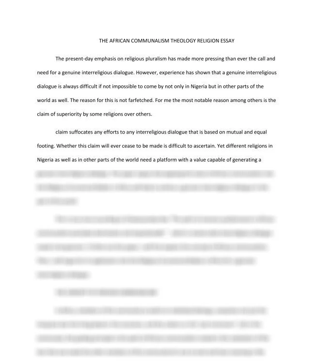 THE AFRICAN COMMUNALISM THEOLOGY RELIGION ESSAY_thumb-0.jpg