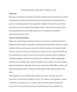 Vulnerable Populations within the U.S. Healthcare system