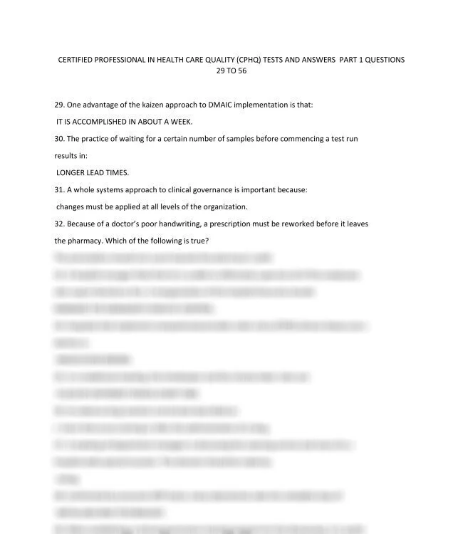 CERTIFIED PROFESSIONAL IN HEALTH CARE QUALITY (CPHQ) TESTS AND ANSWERS PART 1 QUESTIONS 29 TO 56_thumb-0.jpg