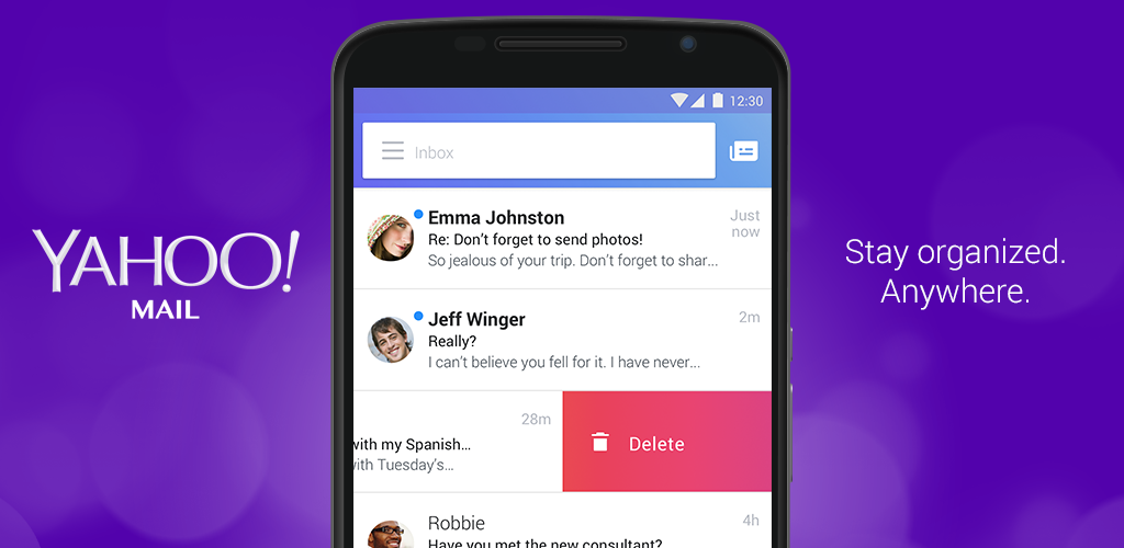 Center View Yahoo Mail Banner for the iOS app store done in Photoshop