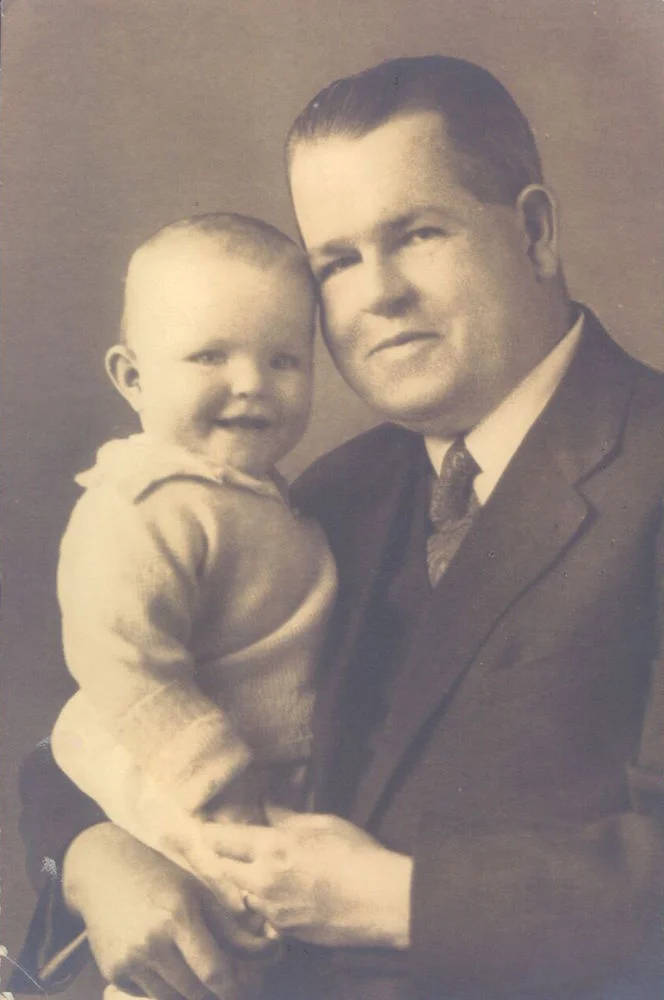 Marion Naifeh with her father, B. W. Lanphear.
