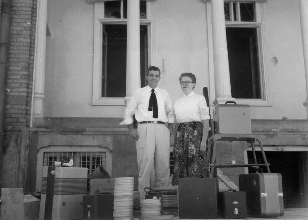 George and Marion Naifeh arriving in Meshed, their first assignment in the Foreign Service.