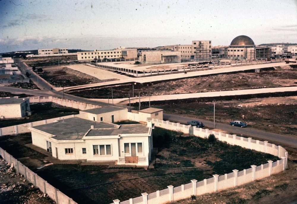 The U.S. Embassy compound at bottom, with the new Parliament building above it, in Baida, a city that barely existed.