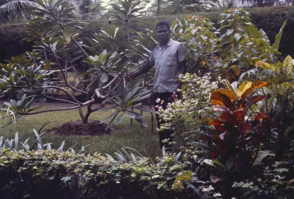 Godwin, the gardener, at the Naifehs' home on Victoria Island.