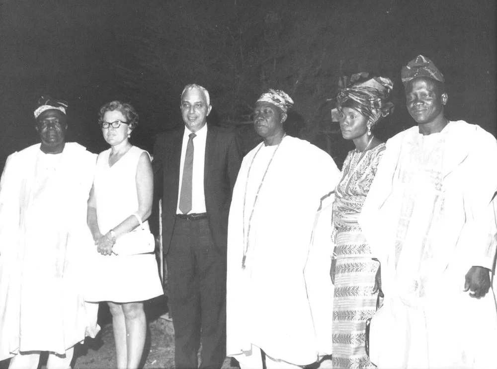 Marion and George Naifeh at a reception in Lagos.