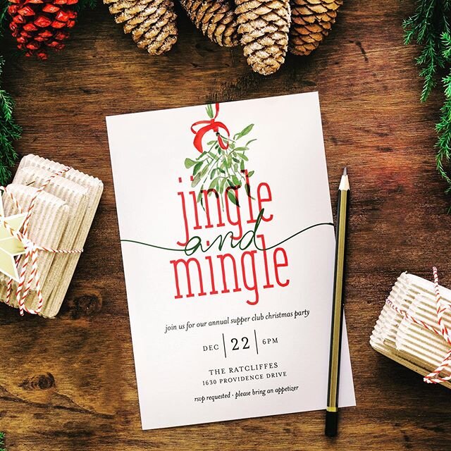 spreading a little holiday cheer by designing this year&rsquo;s supper club invitation!🎄 #holidayseason #holidayinvitation #christmas #christmasparty #christmasinvitation #happyholidays #merrychristmas #jingleandmingle