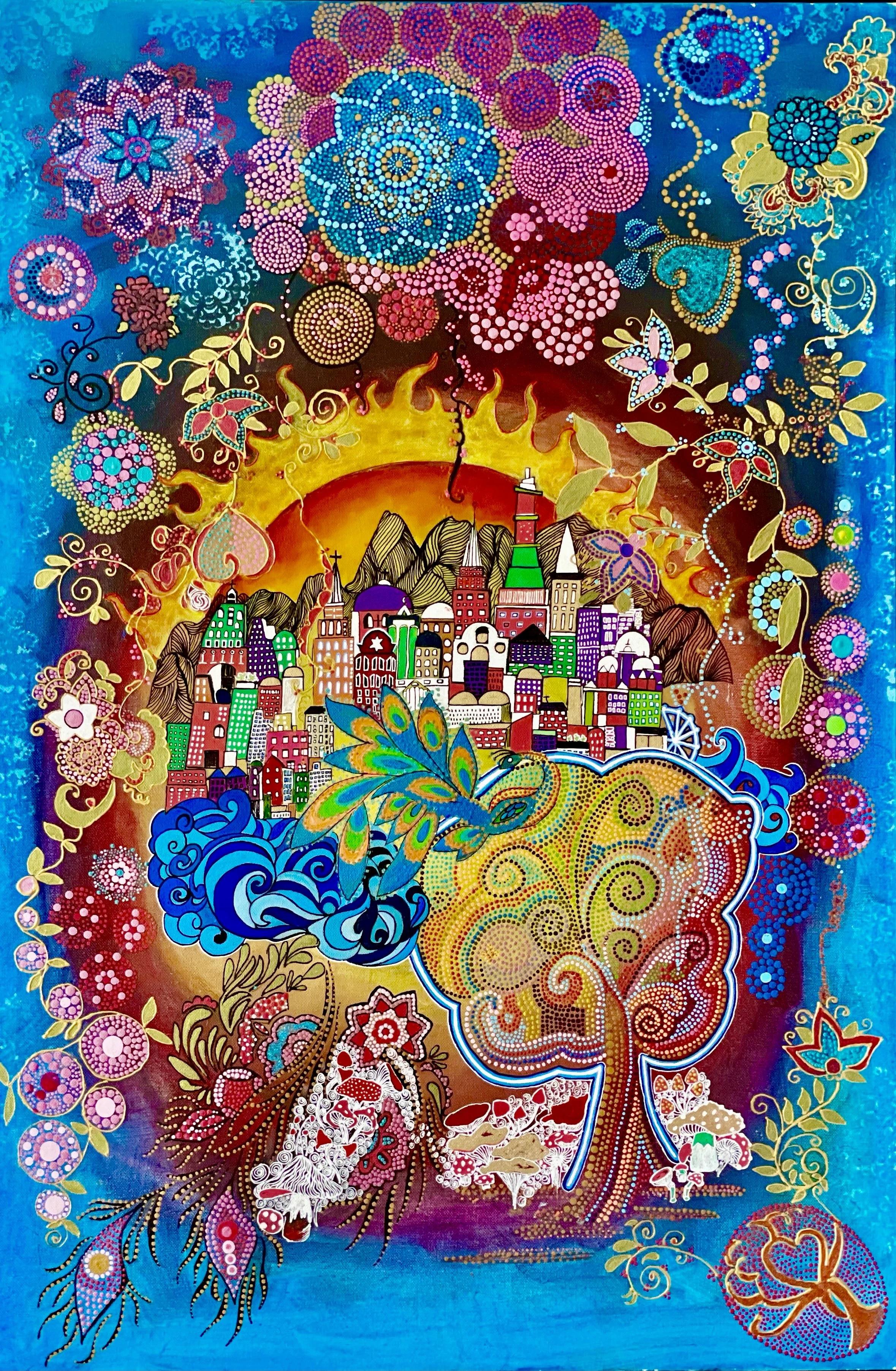 Verónica "El árbol de los sueños" $998, 37.5 x 26.5 x 1.5, 7 lbs, acrílico 