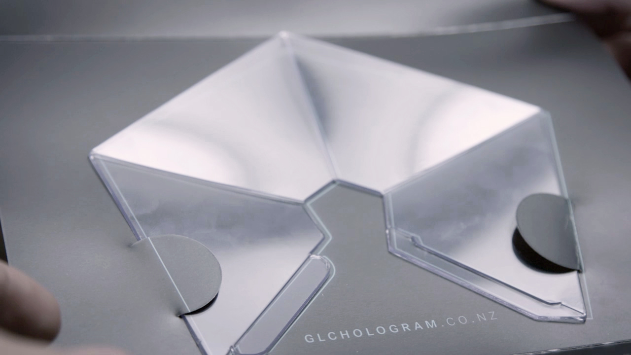 Customers assembled the die-cut piece of perspex into a pyramid.