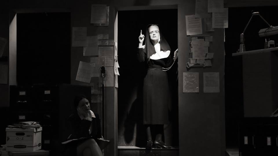 Rigel as Sister Glenna in 'The Last Days of Judas Iscariot' at Skidmore College, Spring, 2016 . Directed by Hannah Baker and Theo Saroglou. Photo by Sue Kessler.