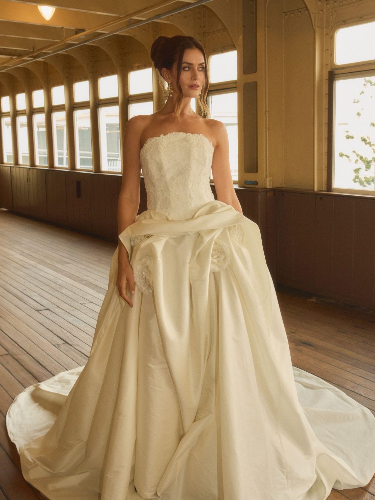 Meet Pembrooke by @tara_lauren from her latest collection &mdash; she will be hitting our floors so soon✨

&bull;
&bull;
&bull;
&bull;

#weddingtrends #weddingdress #weddinggown #bridaltrend #bridalfashion