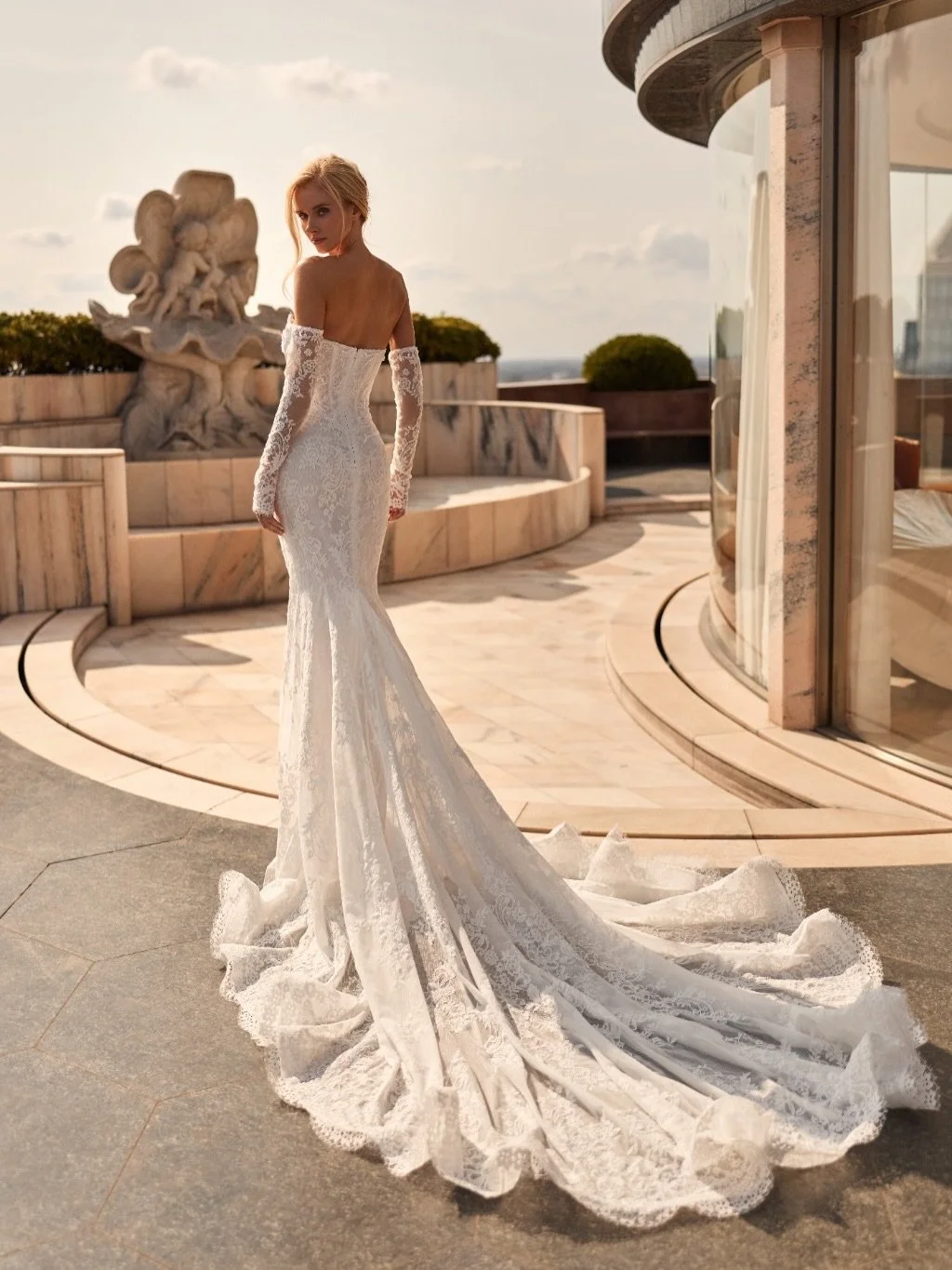 Looking for refined glamor? Solenne by @vierobridal adds that touch featuring delicate lace &amp; pearls on the bodice ✨

&bull;
&bull;
&bull;

#weddingtrends #weddingdress #weddinggown #bridaltrend #viero