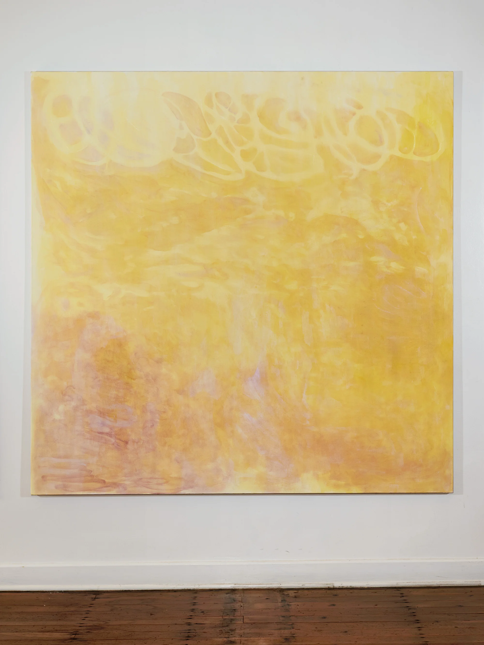 Rake Verb , 2018, 66 x 66 inches, Oil, pigment and glue on canvas