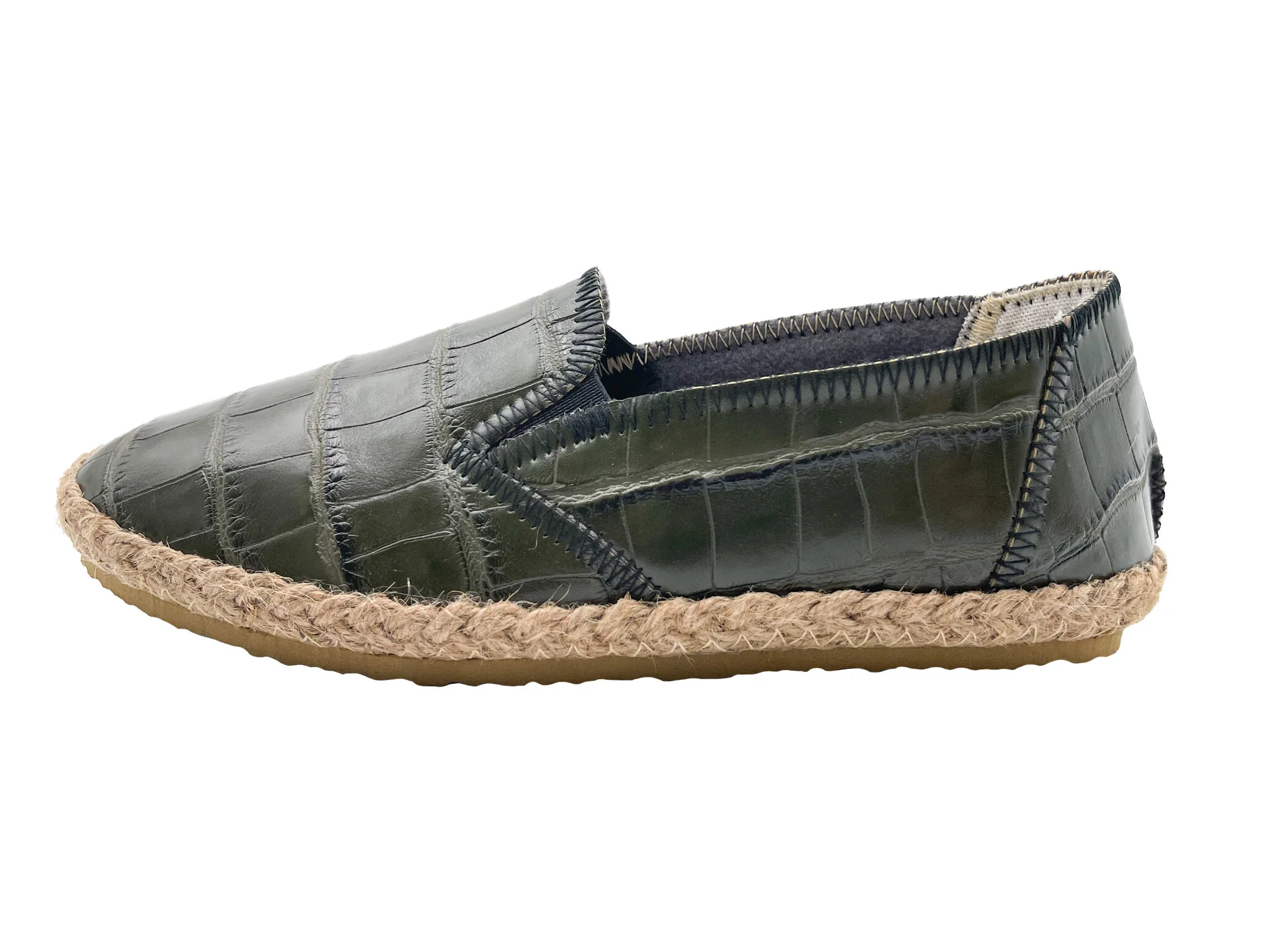 OLIVE GREEN FAUX CROC